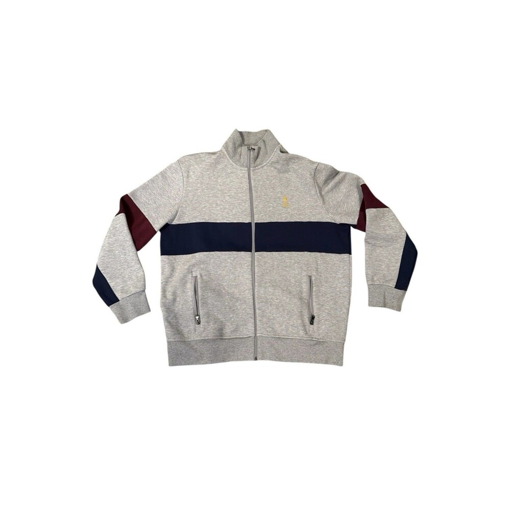 Polo Ralph Lauren Men's Size XL Double Knit Track Jacket Navy Striped
